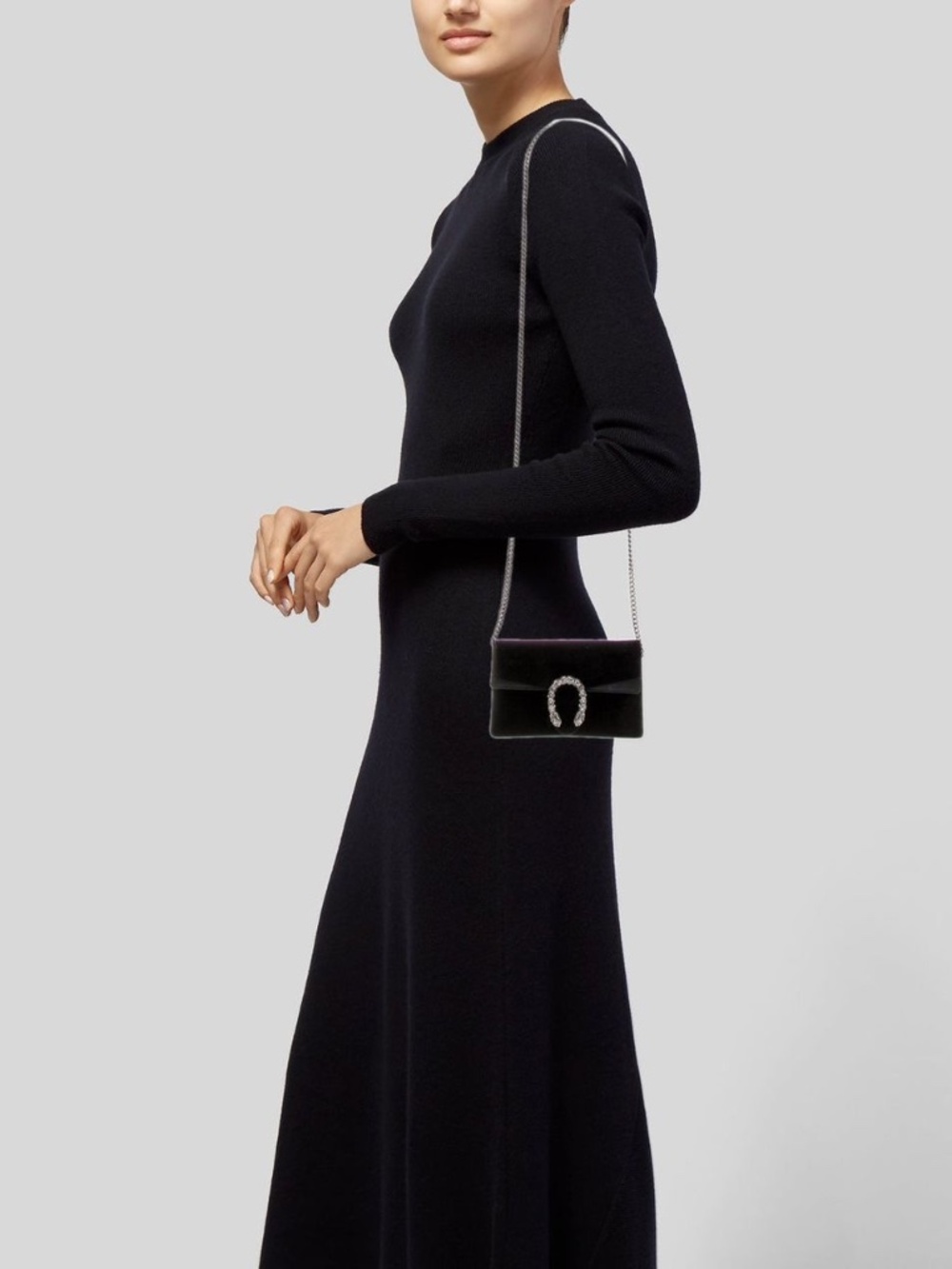 Authentic Gucci Velvet Super Mini Dionysus Crossbody Bag Black - Picture 12 of 12